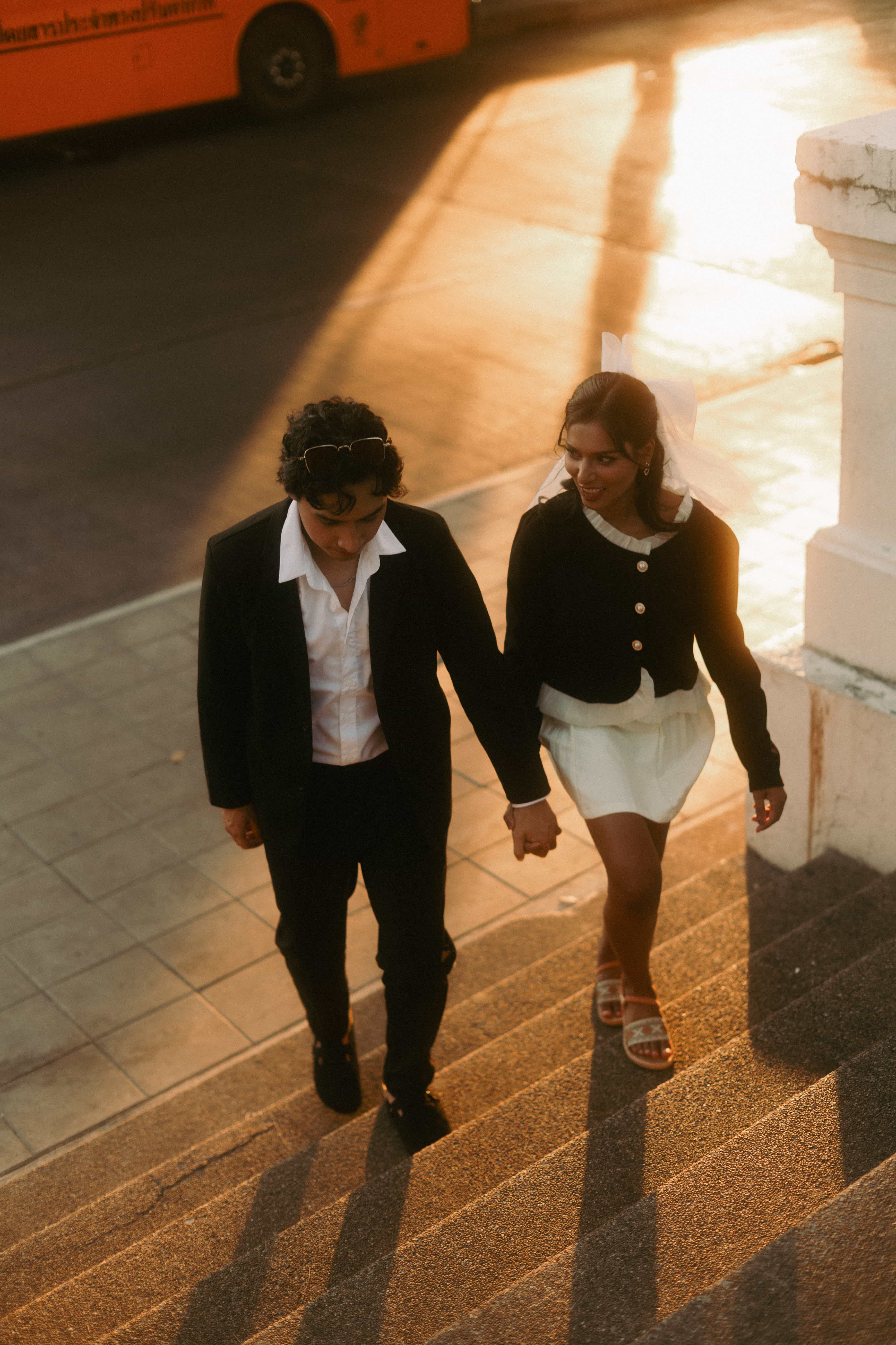 Mika and Darshika walking together